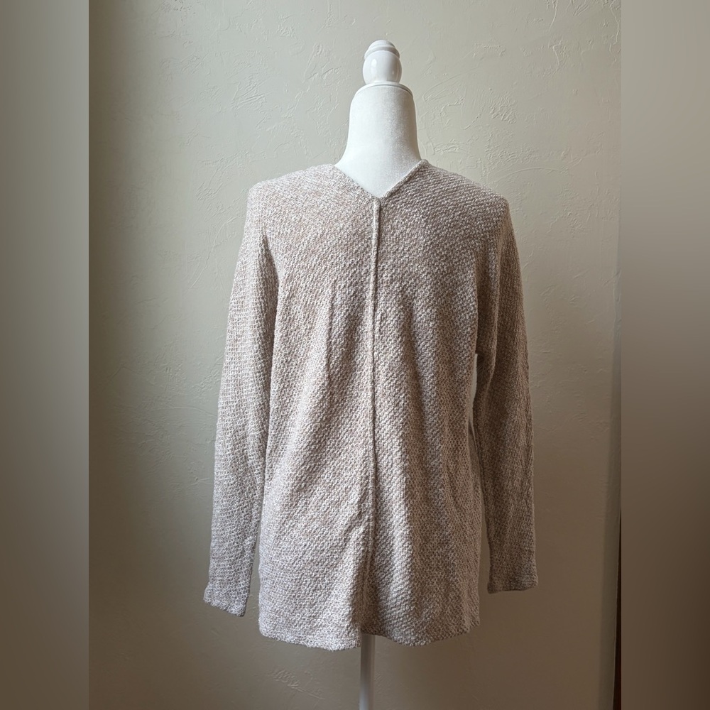 American Eagle Oatmeal Beige Marled Knit Open Front Cardigan Small - Picture 6 of 8